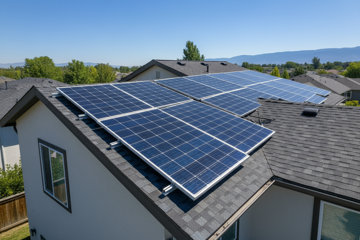 Generami un immagine reale dei panneli fotovoltaici